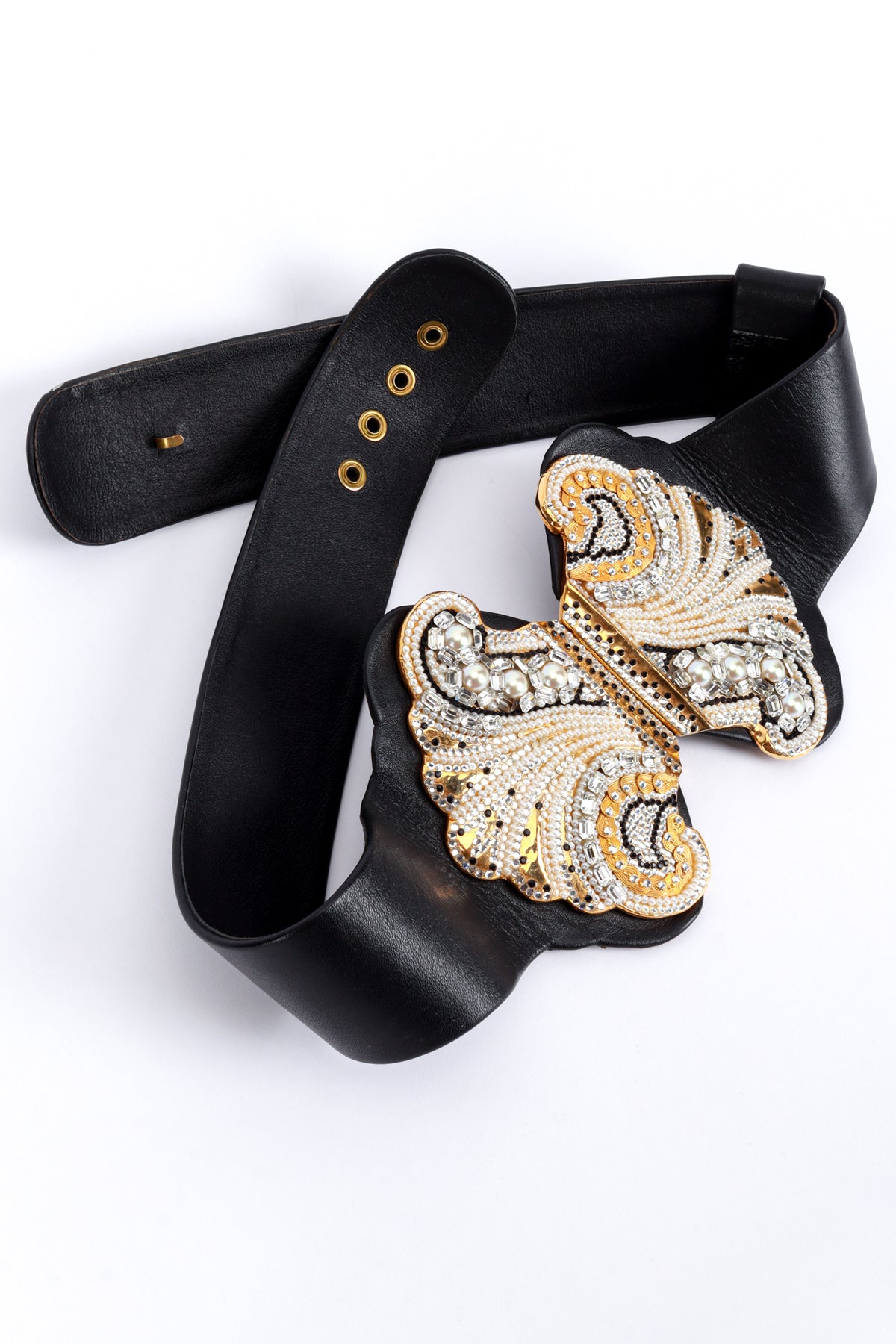 小物 EPOCA Bijou backle leather belt Crocodile Belt 1 3/16