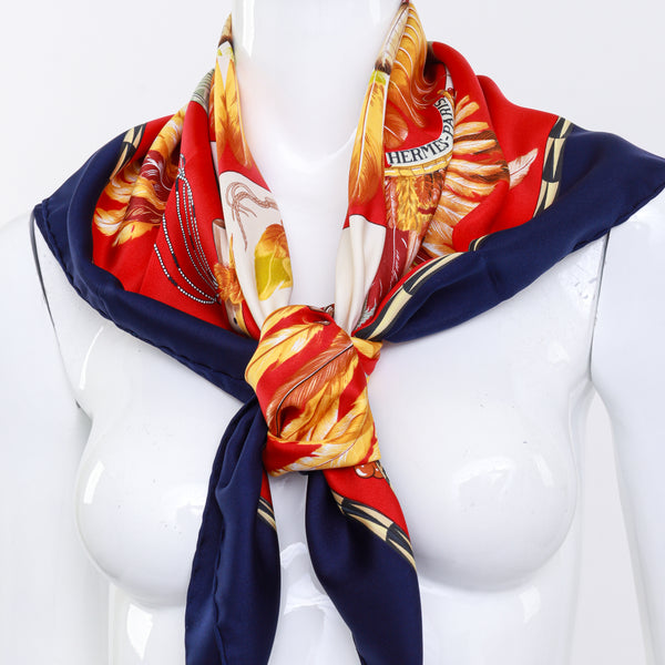 Vintage Hermés Brazil Feather Print Scarf – Recess