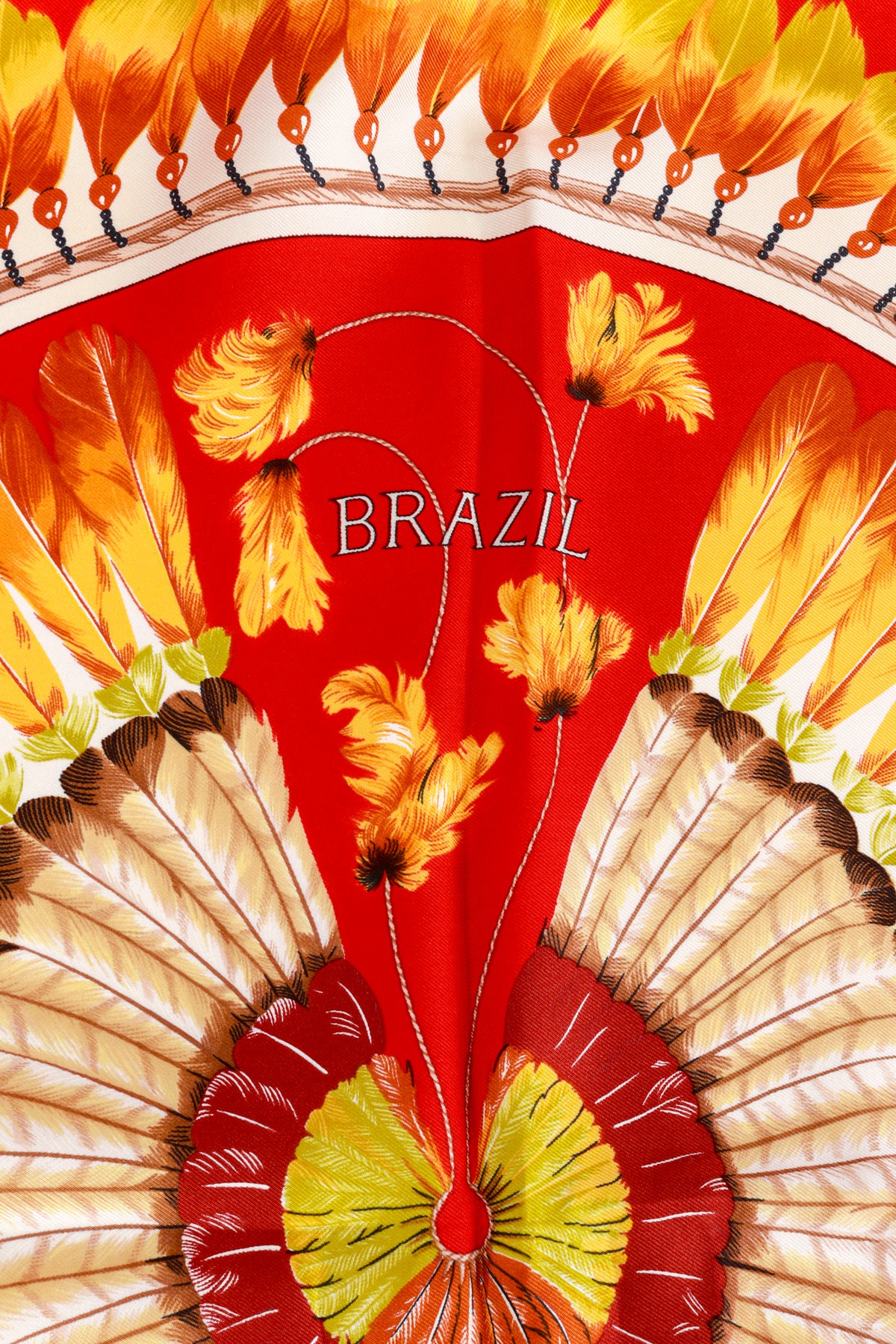 Vintage Hermés Brazil Feather Print Scarf – Recess