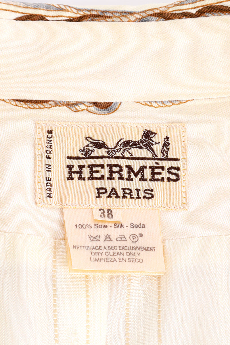 Vintage Hermés Marine et Cavalerie Printed Blazer label @recess la