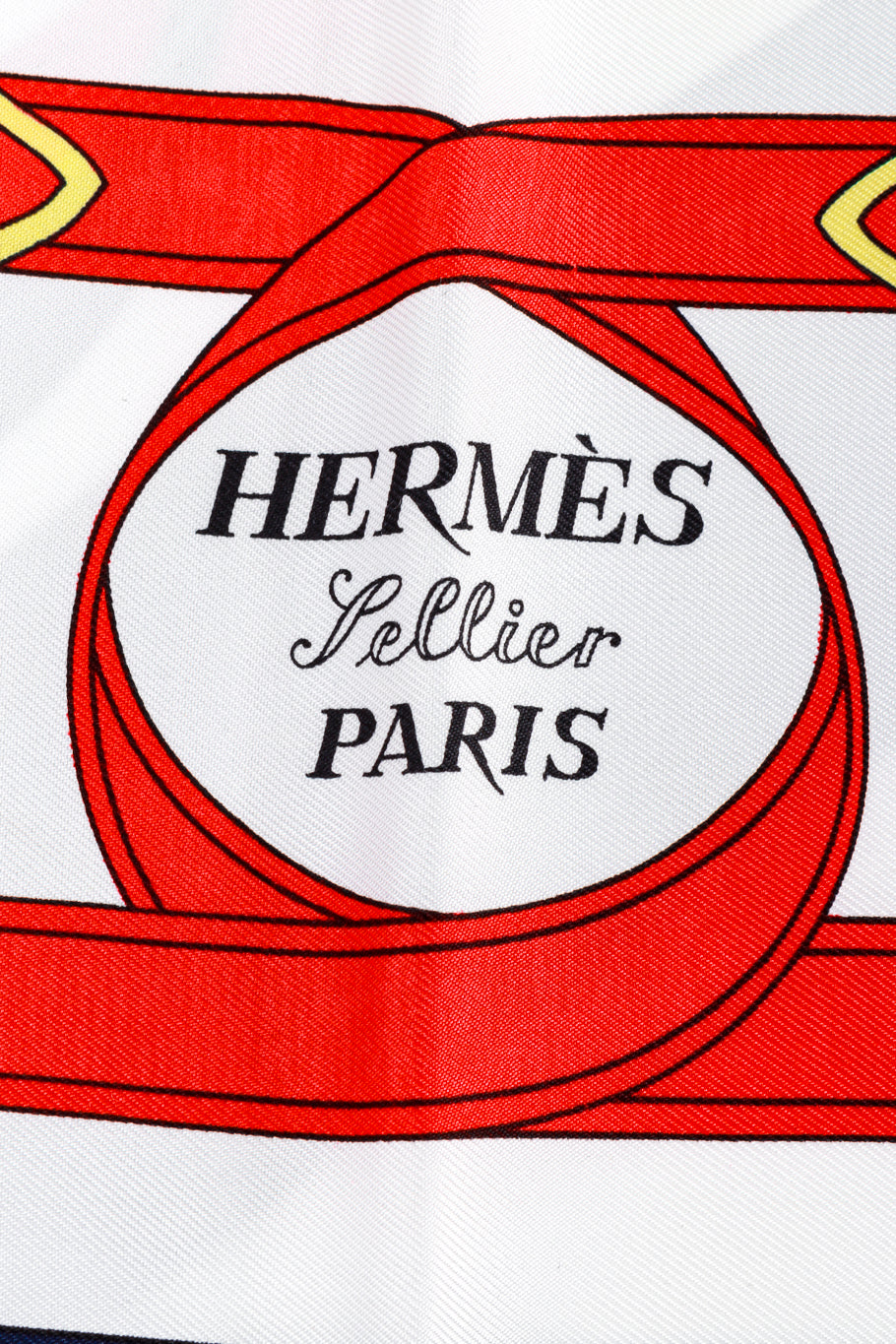 Hermes Eperon d'Or Equestrian Scarf logo detail @RECESS LA
