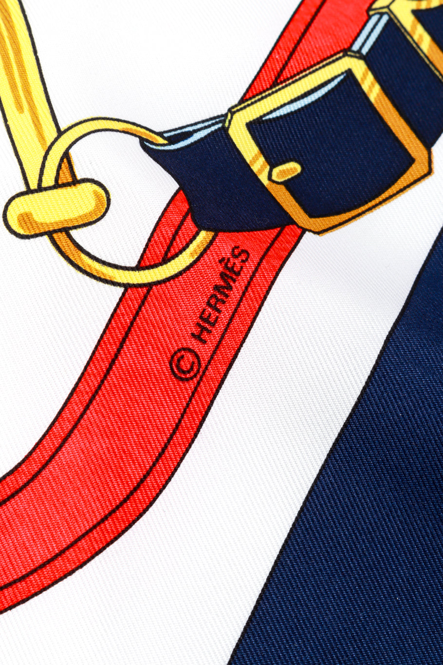 Hermes Eperon d'Or Equestrian Scarf logo detail @RECESS LA