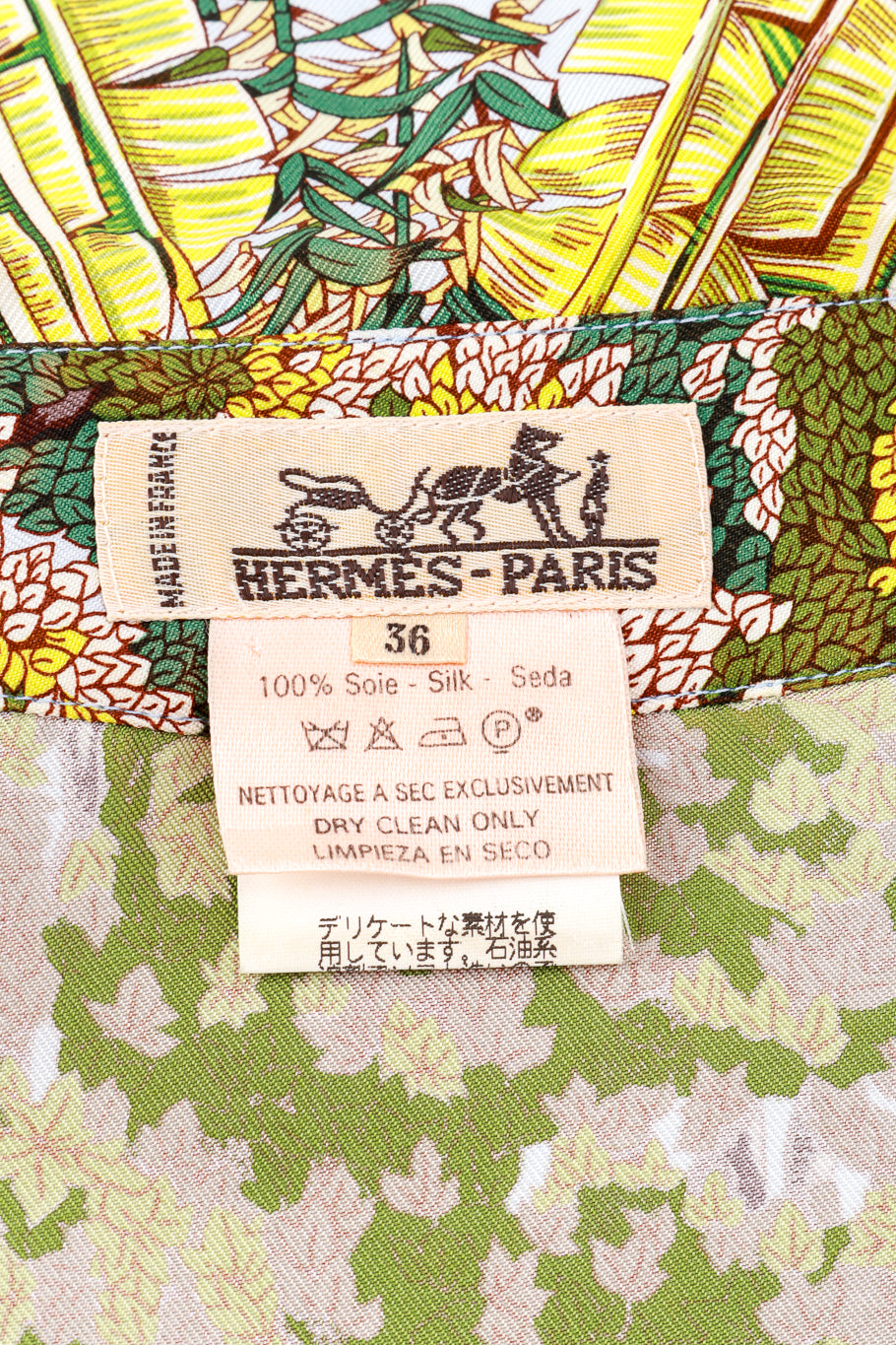 Vintage Hermés Legendes Tree Silk Button Down signature label @recess la