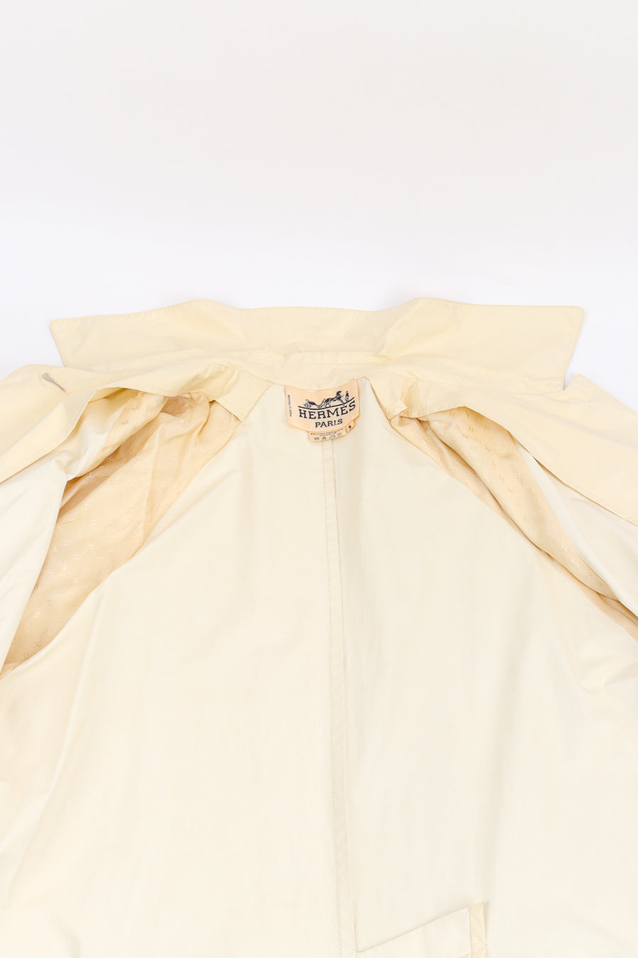 hermes silk × nylon half coat MadeinFrance 1990s Hermes silk × nylon halfcoat