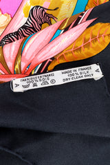 Vintage Hermés Tropiques Silk Scarf content label @recess la