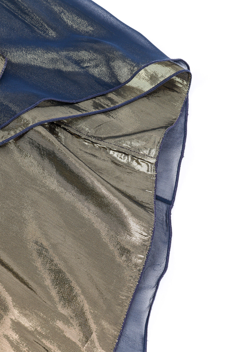 Vintage Holly's Harp Metallic Silk Wrap Dress hem closeup @recessla