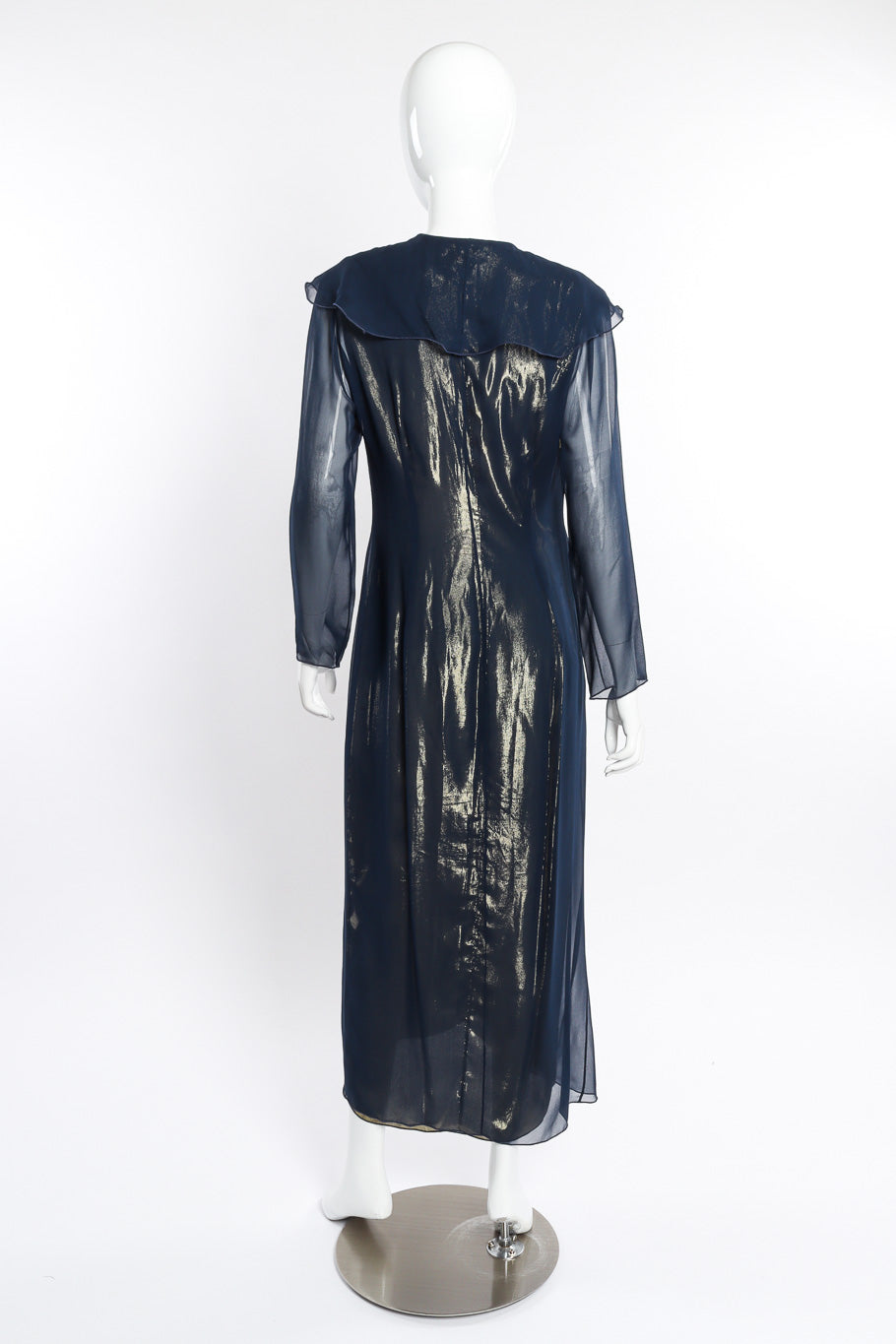 Vintage Holly's Harp Metallic Silk Wrap Dress back on mannequin @recessla