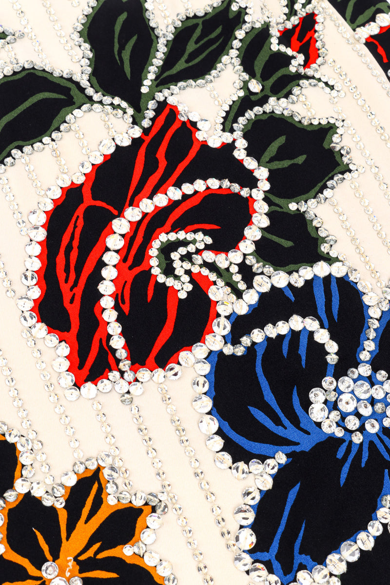 Vintage I.Magnin Floral Crystal Sequin Gown fabric closeup @recessla
