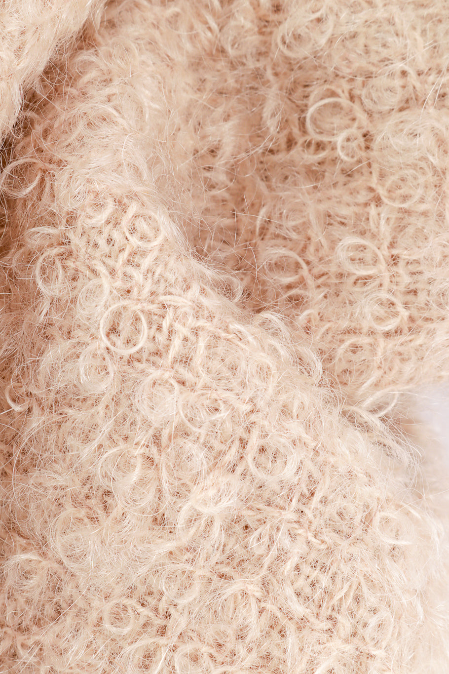 Vintage I.Magnin Curly Wool Skirt Suit fabric closeup @recess la