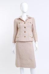 Vintage I.Magnin Curly Wool Skirt Suit front on mannequin @recess la