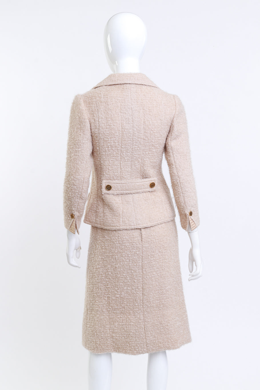 Vintage I.Magnin Curly Wool Skirt Suit back on mannequin @recess la