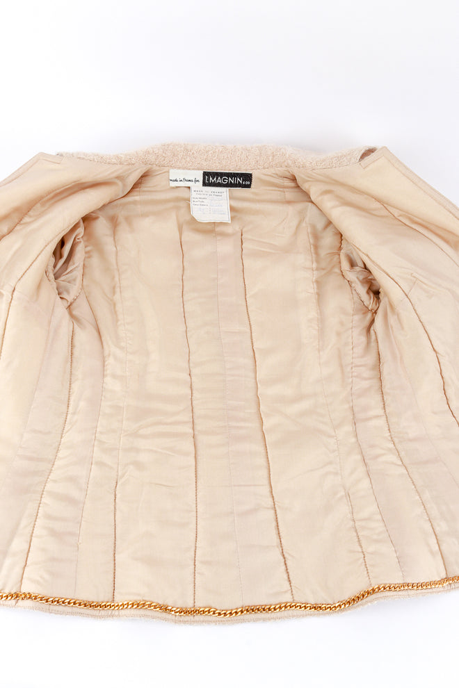 Vintage I.Magnin Curly Wool Skirt Suit jacket lining @recess la