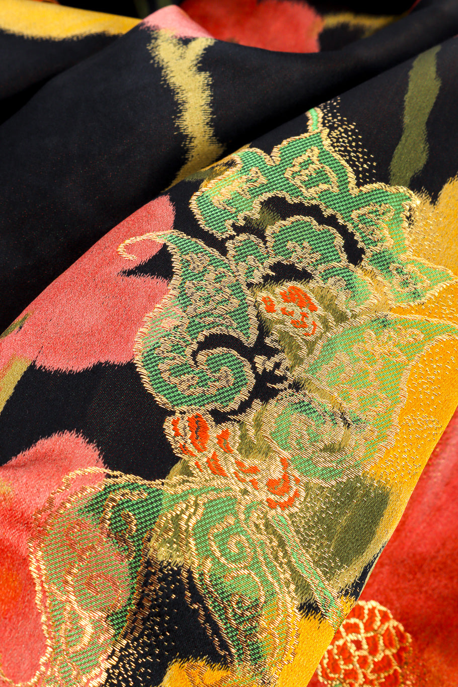 Vintage I.Magnin Floral Brocade Ball Skirt fabric closeup @recessla