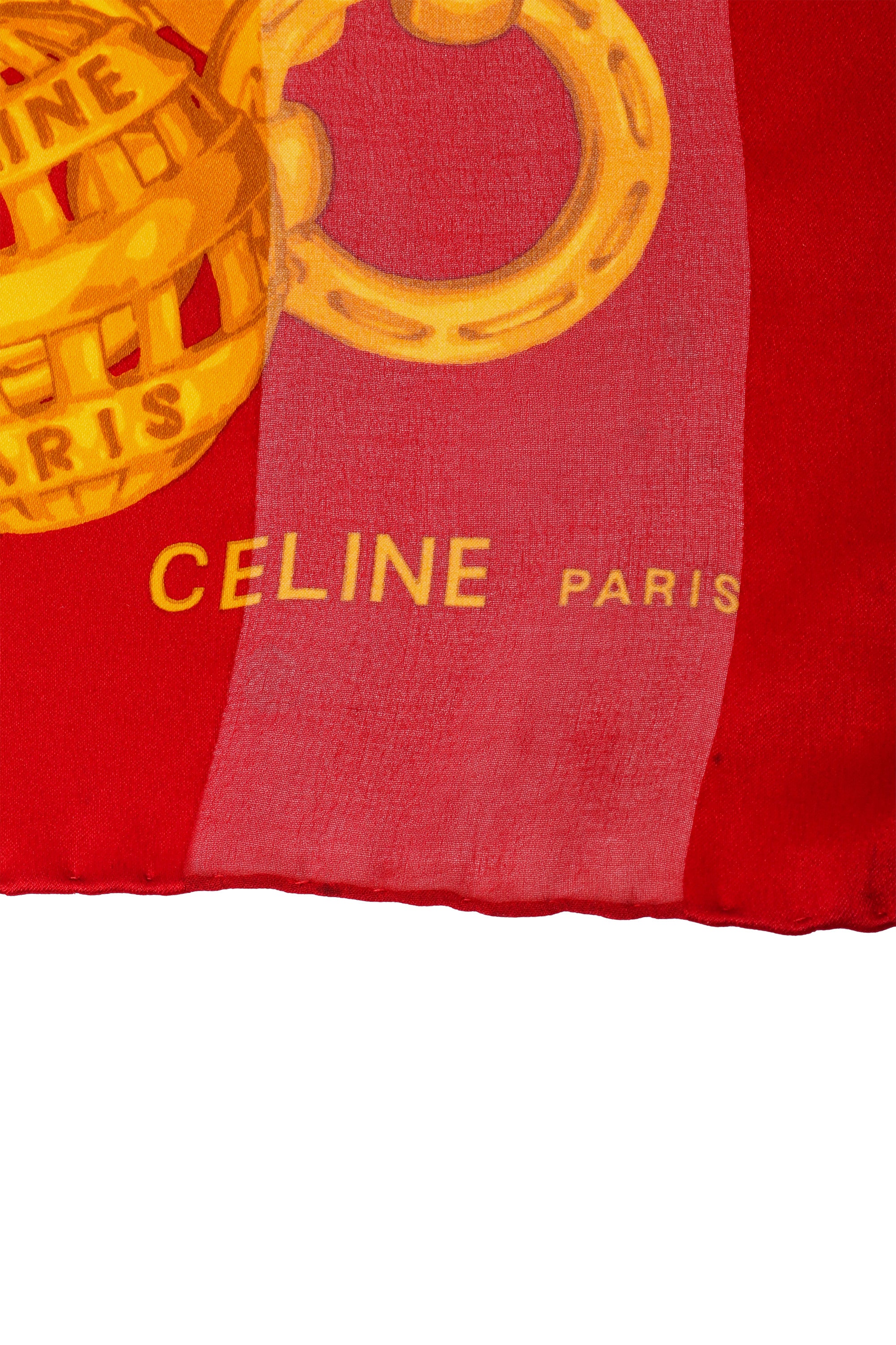 Striped Chain Link Print Scarf by Celine signature @ Recess LA