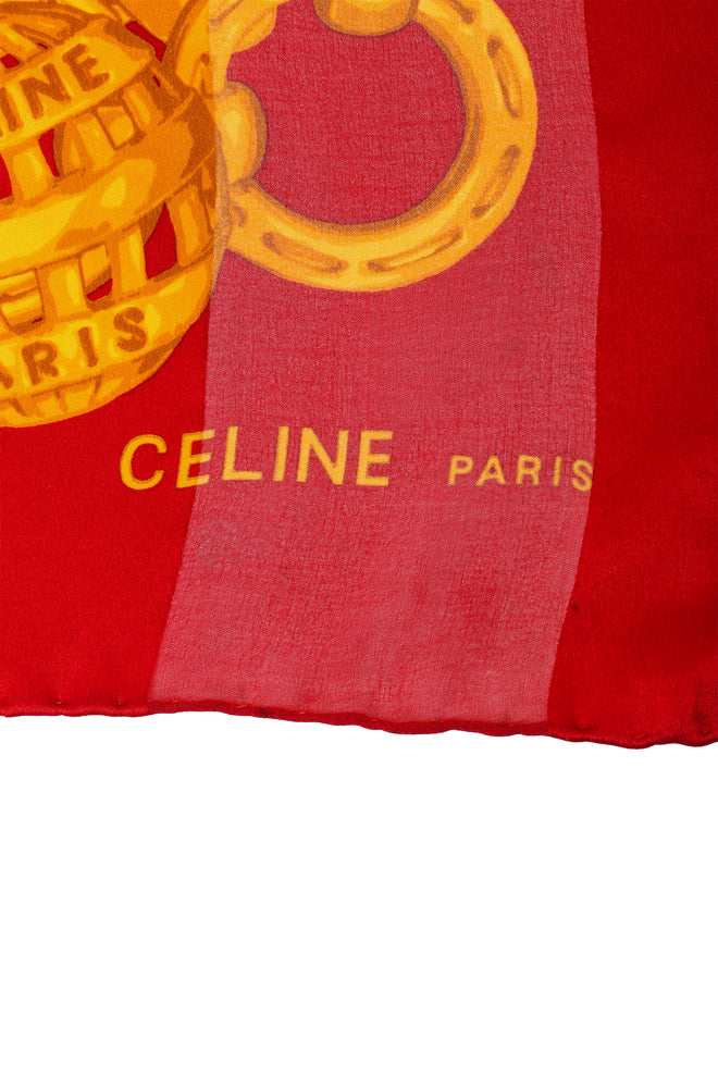 Striped Chain Link Print Scarf by Celine signature @ Recess LA