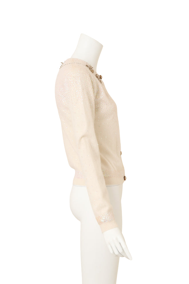 Vintage Dolce & Gabbana Starburst Embellished Cardigan on mannequin side @ Recess LA
