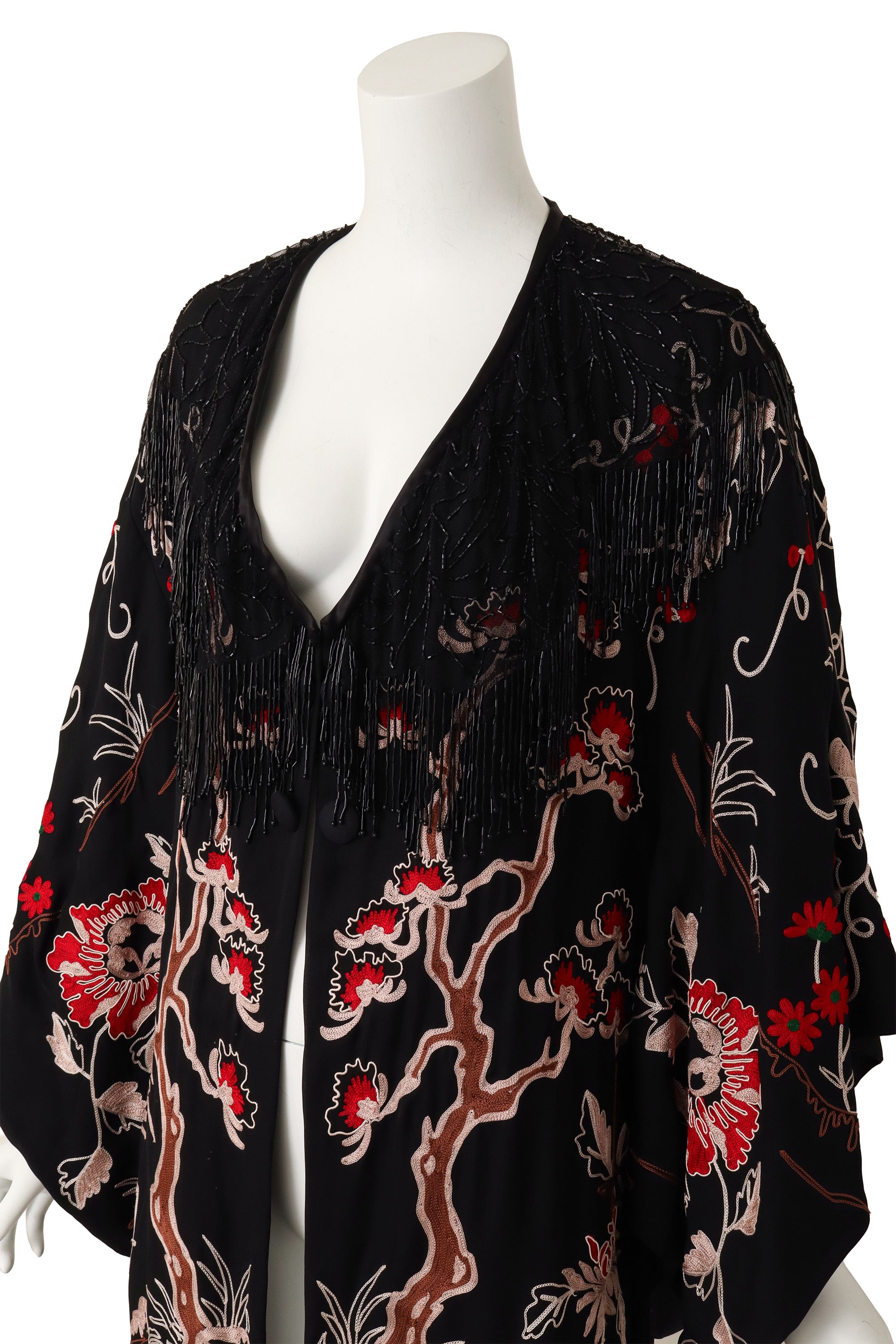 Cherry blossom embroidered kimono by Sue Wong up close @ Recess LA