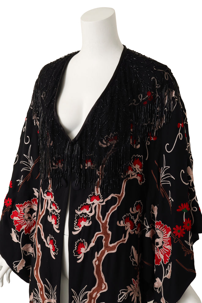 Cherry blossom embroidered kimono by Sue Wong up close @ Recess LA
