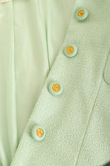 Pleated Bouclé CC Blazer by Chanel buttons @ Recess LA