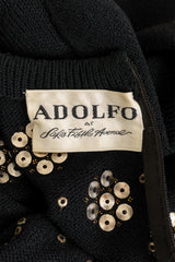 Vintage Adolfo Crystal Rosette Knit Gown  tag @ Recess LA 