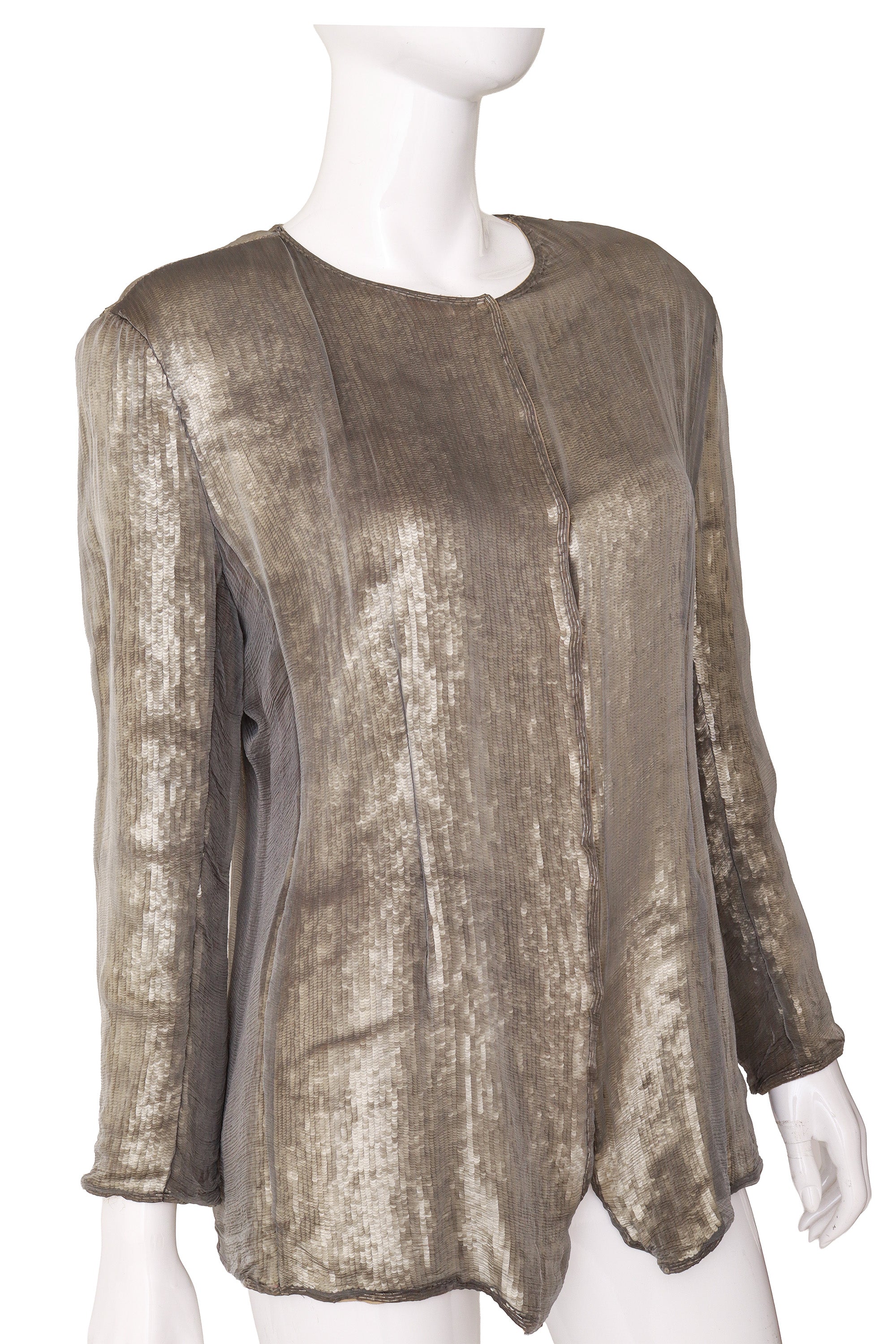 sequin sheer overlay jacket by Calvin Klein on mannequin close @ Recess LA