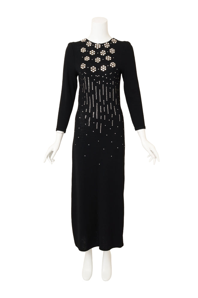 Vintage Adolfo Crystal Rosette Knit Gown  @ Recess LA 