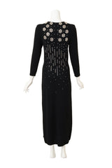 Vintage Adolfo Crystal Rosette Knit Gown  back @ Recess LA 