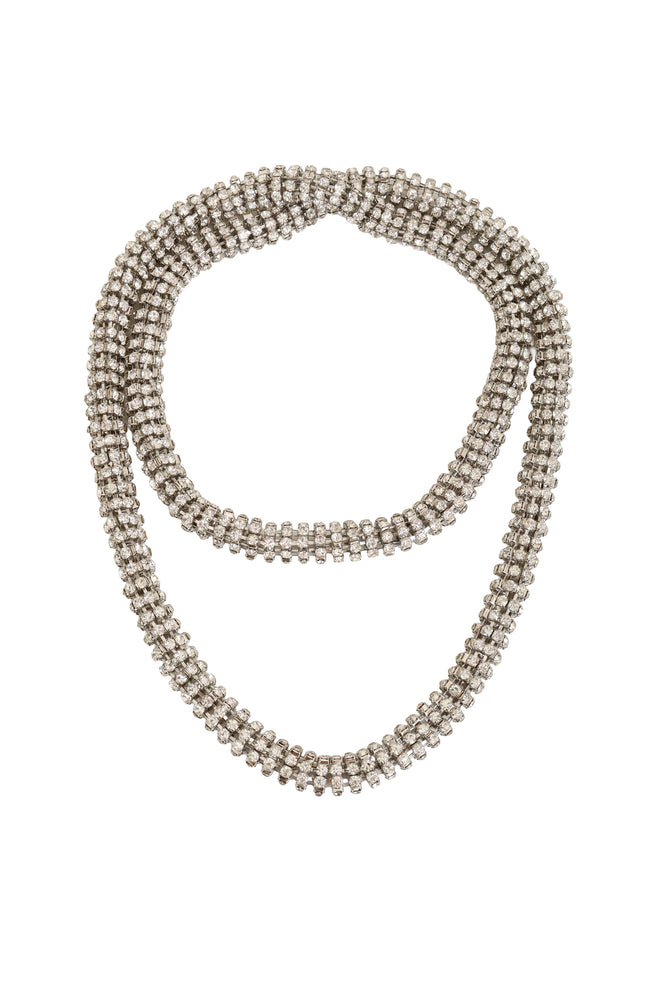 Vintage Crystal Tube Necklace doubled @ Recess LA