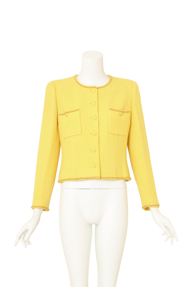 Chain Edge Bouclé Jacket by Chanel on mannequin @ Recess LA