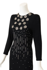 Vintage Adolfo Crystal Rosette Knit Gown  close up @ Recess LA 
