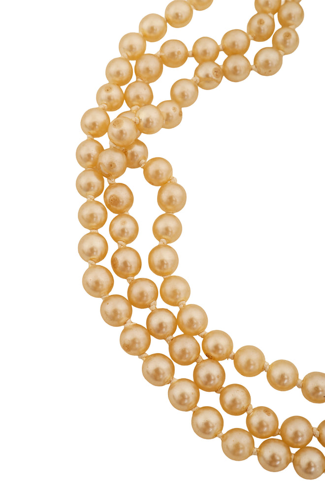 Snake Clasp Pearl Necklace by Rose Benedetti pearls close @ Recess LA
