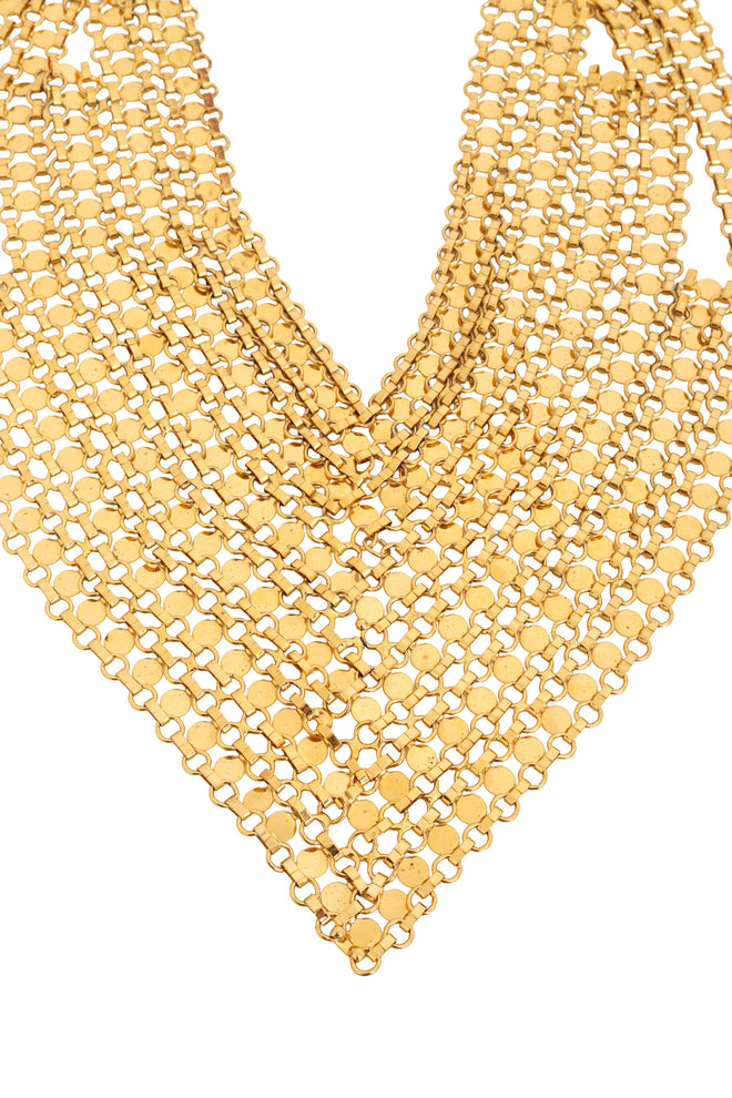 Vintage Disc Mesh Bib Necklace back @ Recess LA