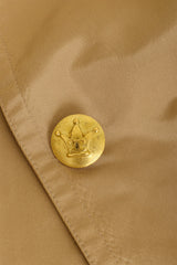 Khaki Silk Swing Coat by Chanel button close @ Recess LA