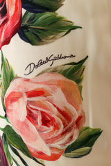Dolce & Gabbana Rose Button Floral Tea Dress closeup at Recess 