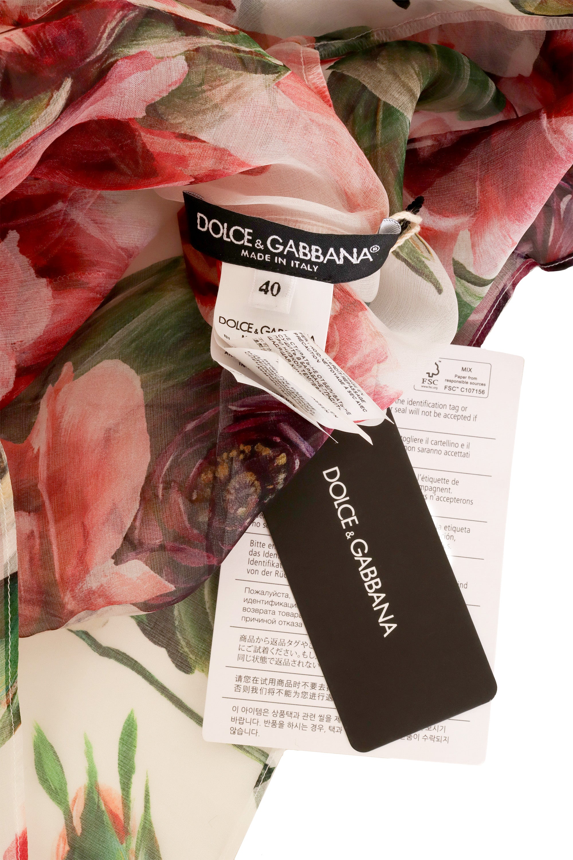 Silk Floral Ruffle Top by Dolce & Gabbana  tag @ Recess LA
