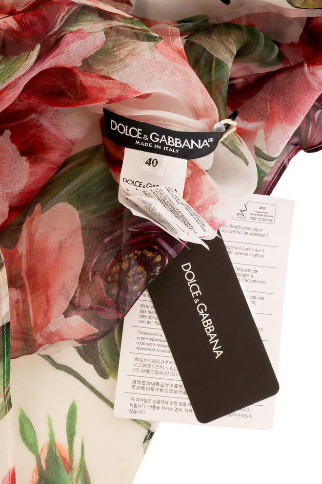 Silk Floral Ruffle Top by Dolce & Gabbana  tag @ Recess LA