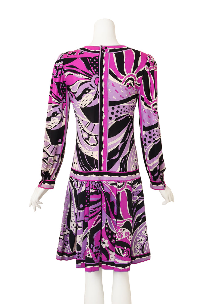 Vintage Emilio Pucci Mod Floral Dropwaist Dress on mannequin back @ Recess LA