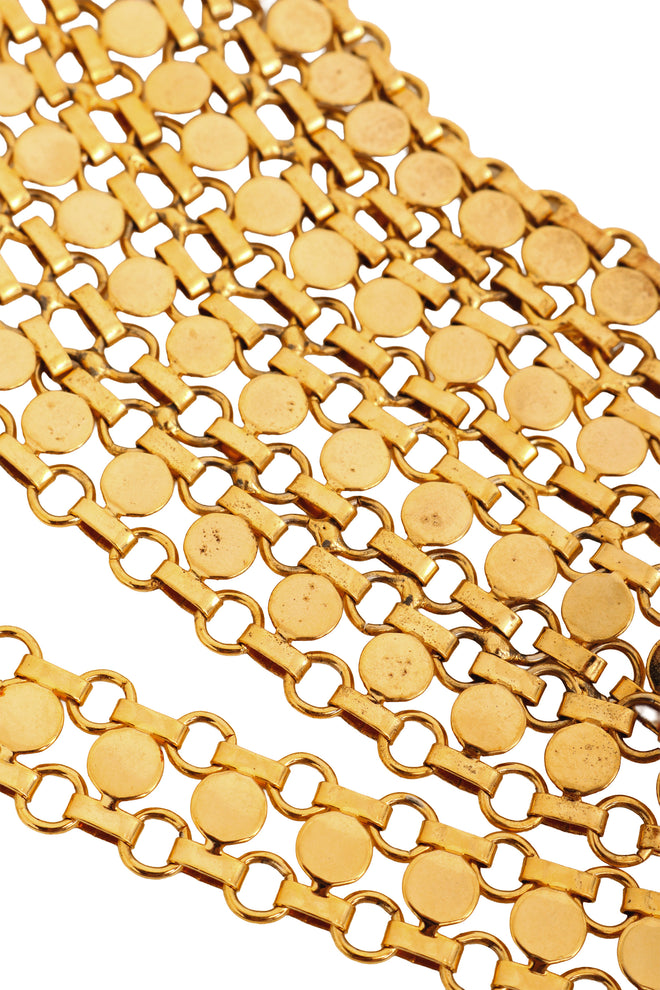 Vintage Disc Mesh Bib Necklace close @ Recess LA