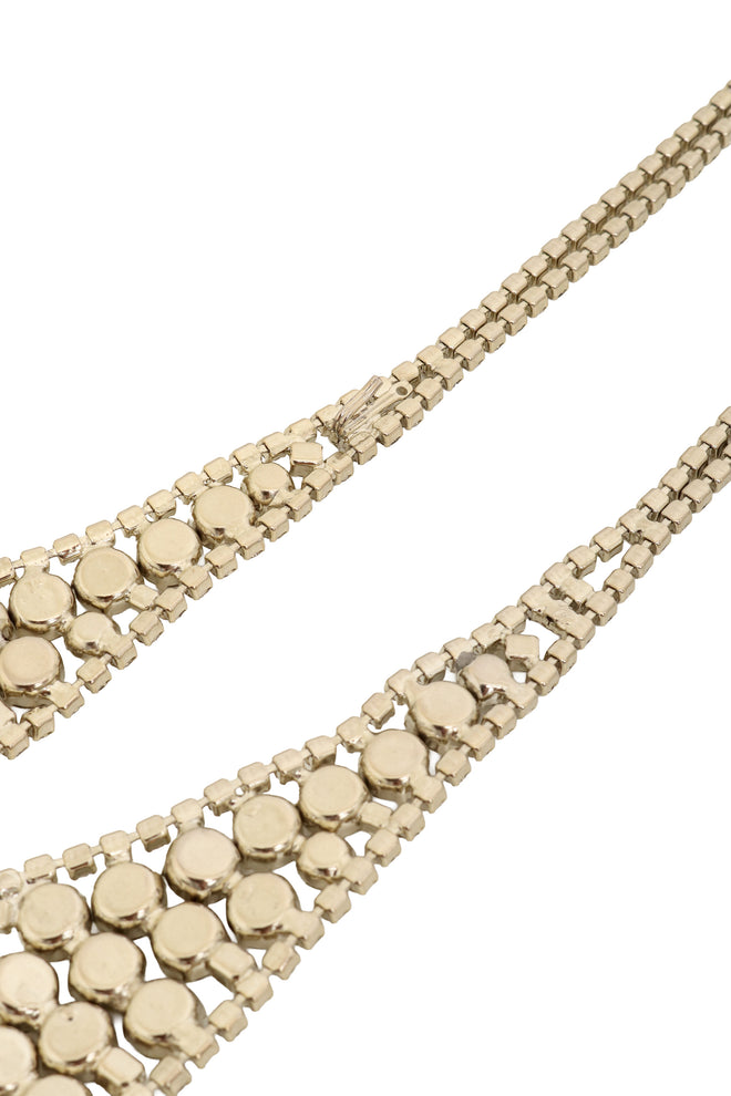 Vintage Rhinestone Lariat Scarf Necklace hook  @ Recess LA