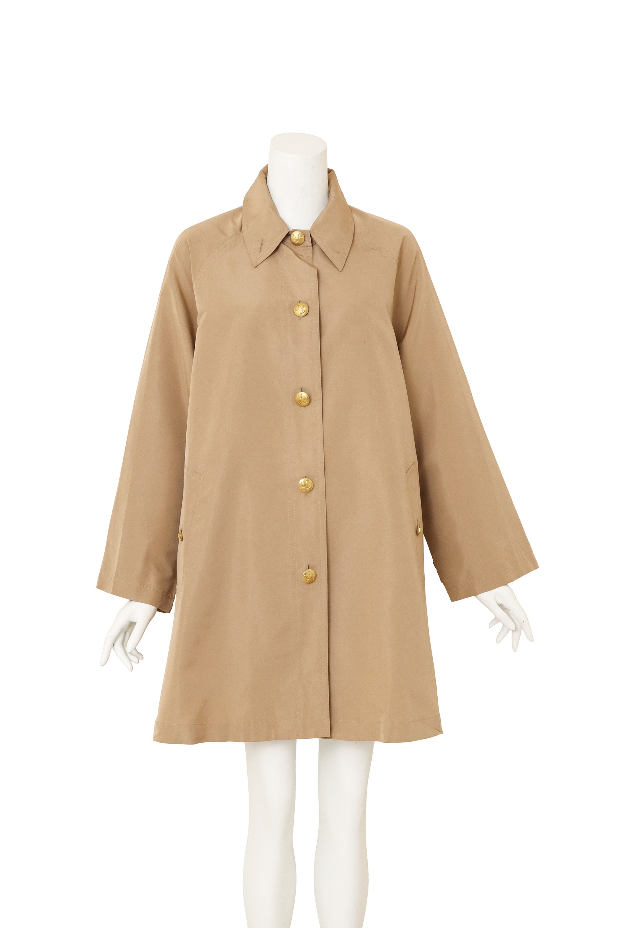 Khaki Silk Swing Coat by Chanel on mannequin @ Recess LA
