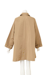 Khaki Silk Swing Coat by Chanel on mannequin back @ Recess LA