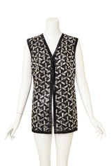 Vintage Valentina Geo Tube Bead Vest on mannequin @ Recess LA