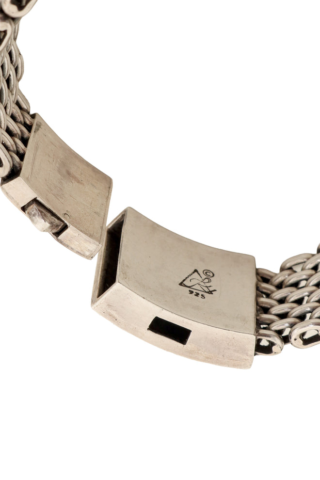 Vintage Sterling Geo Bar Link Bracelet clasp @ Recess LA