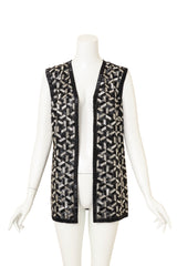 Vintage Valentina Geo Tube Bead Vest on mannequin open @ Recess LA