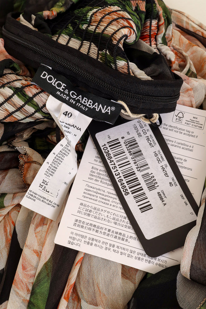 Rose Print Silk Dress by Dolce & Gabbana label and tags @ Recess LA