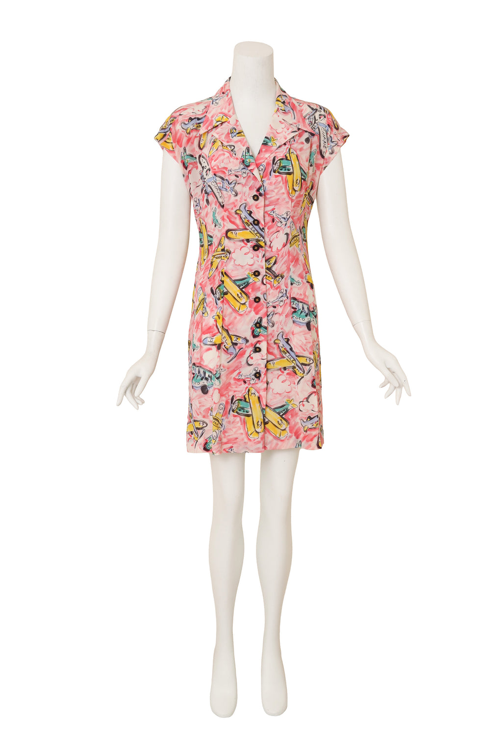 Vintage Chanel 1994 S/S Plane Print Silk Dress – Recess