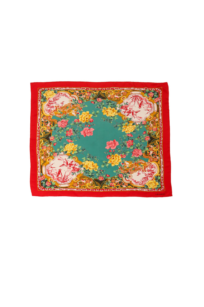 Floral Filigree Bird Print Scarf by Valentino @ Recess LA
