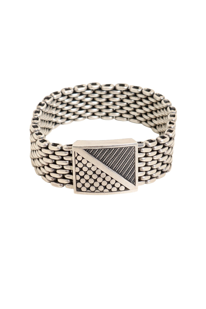 Vintage Sterling Geo Bar Link Bracelet @ Recess LA
