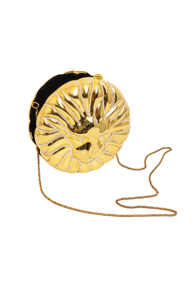 Vintage Crystal Lion Minaudière Bag open @ Recess LA