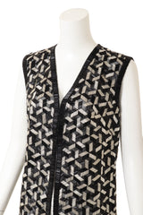 Vintage Valentina Geo Tube Bead Vest on mannequin close @ Recess LA